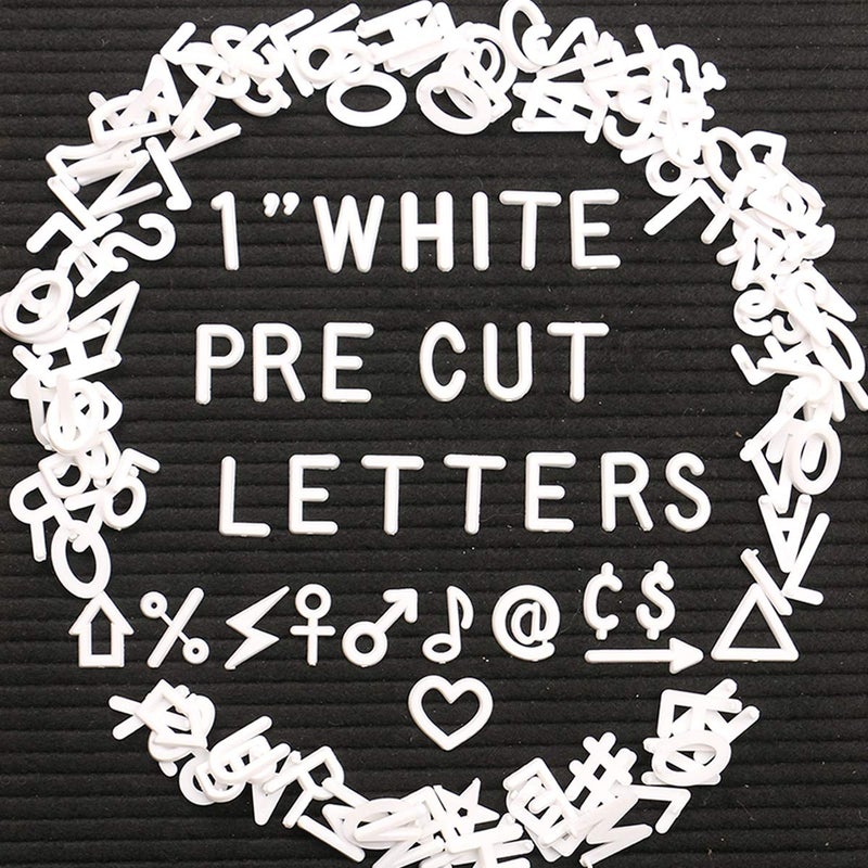 Big Role Letters for Letter Board Letters Only, 1 inch White Message Board Letters Felt Letter Board Sign Accessories (378 pcs), 1â€ Pre Cut Plastic Letterboard Letters Numbers Changeable Menu Board Replacement - Image 1